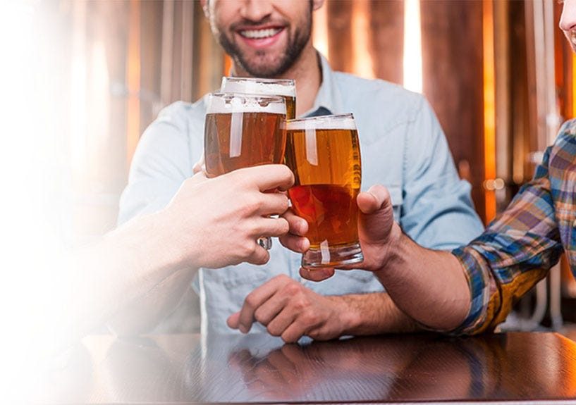 Cheers, let the beer drinking begin after a good brewing session