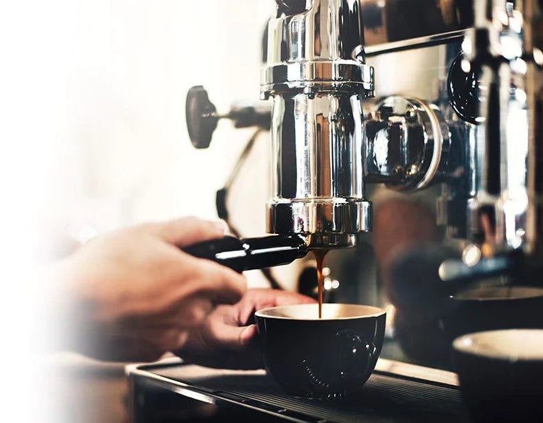 coffee shop making a cappuccino