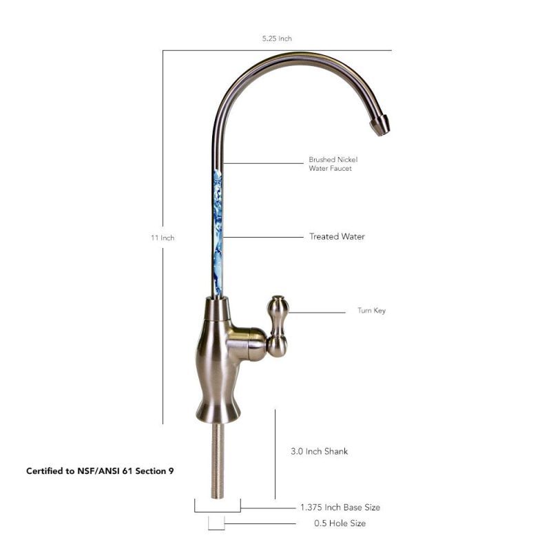 hydronix brushed nickel elegant lead free reverse osmosis faucet.media .03