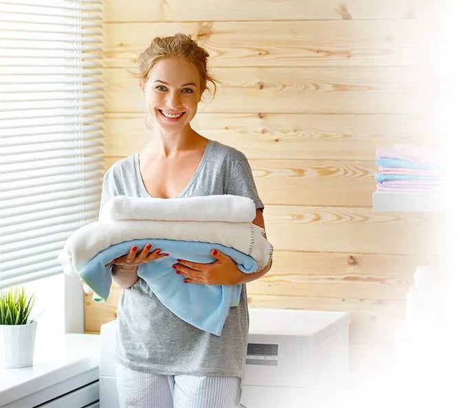 Woman Folding Laundry